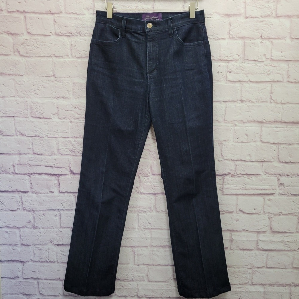 NYDJ Straight Leg Jeans‎ Women 10 Dark Wash Denim Stretchy Y2K Indie Street